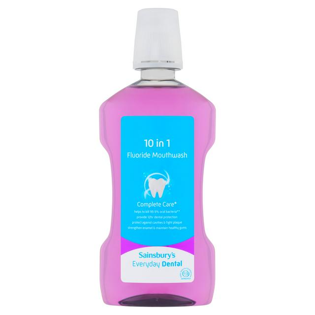 Sainsbury's Everyday Dental 10 in 1 Fluoride Mouthwash, 600ml