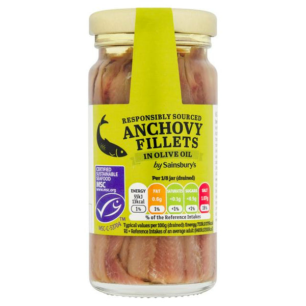 Sainsbury's Anchovy Fillets in Olive Oil, 100g