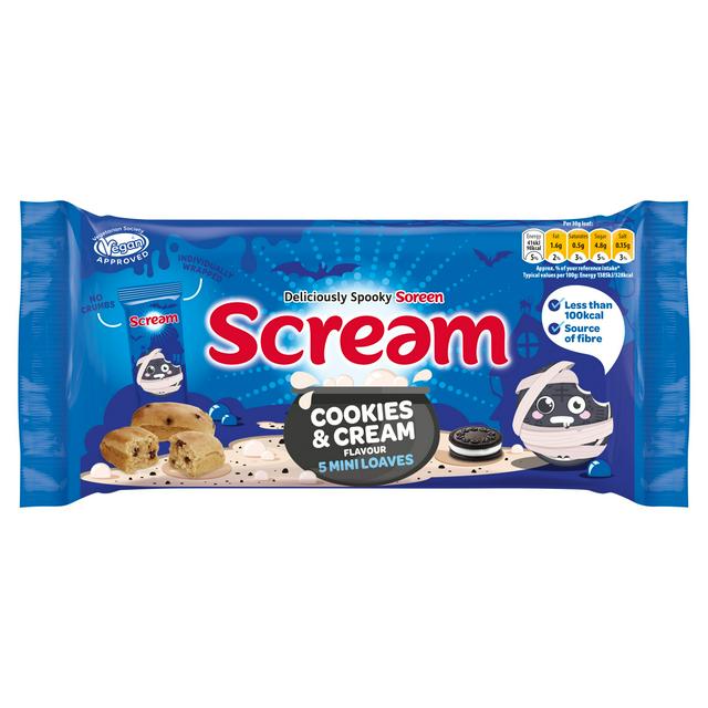 Soreen Scream 5 x Cookies & Cream Flavour Mini Loaves 150g