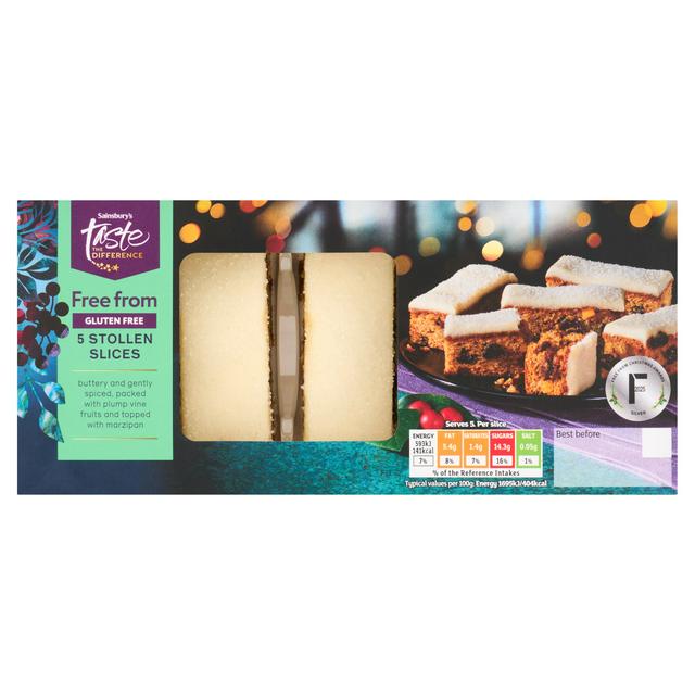 Sainsbury's Free From 5 x 140g Stollen Slices Multipack Cakes, Taste the Difference