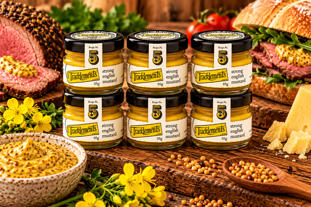 Tracklements Strong English Mustard Mini  25g - Pack of 6