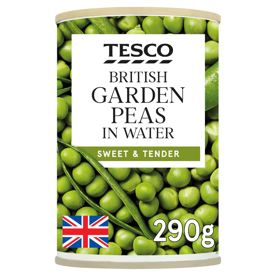 Tesco British Garden Peas In Water, 290g