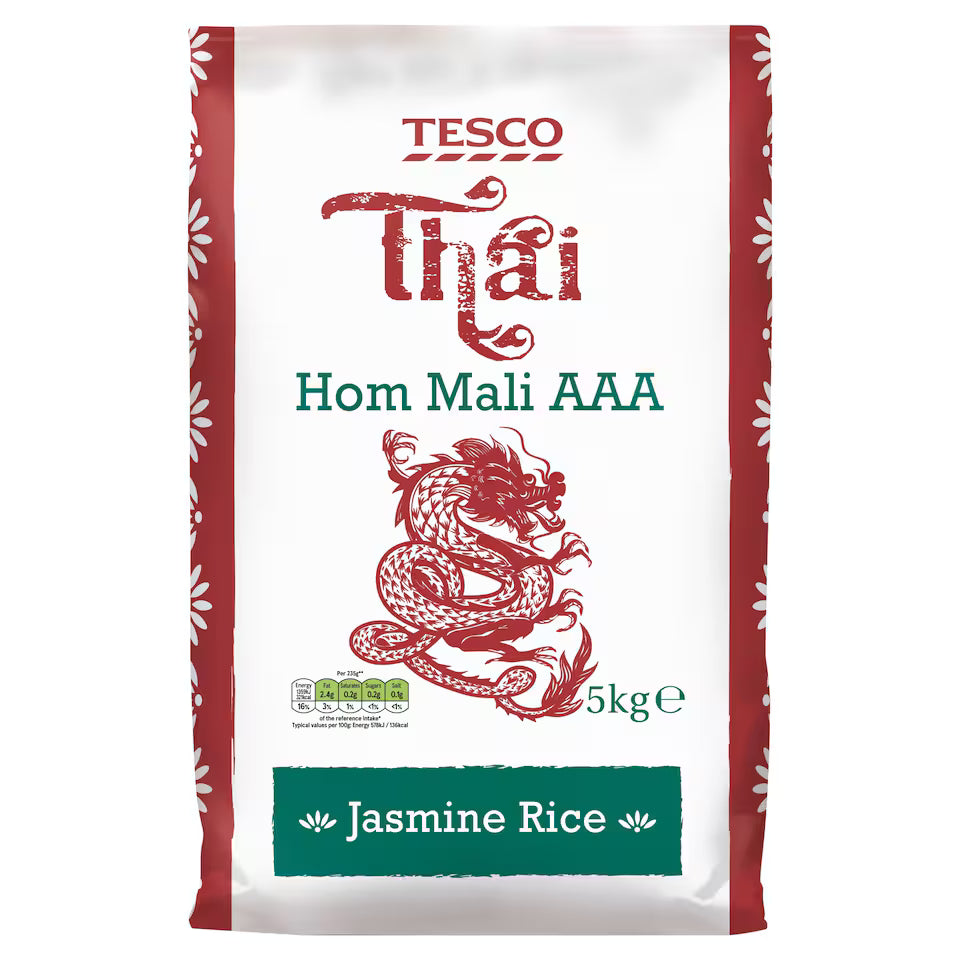 Tesco Thai Hom Mali Aaa Jasmine Fragrant Rice 5Kg