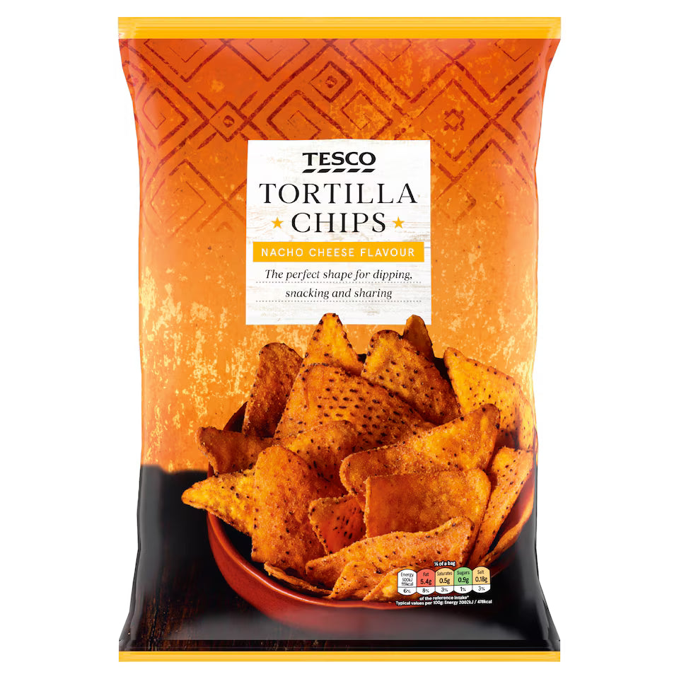 Tesco Nacho Cheese Tortilla Chips, 200g