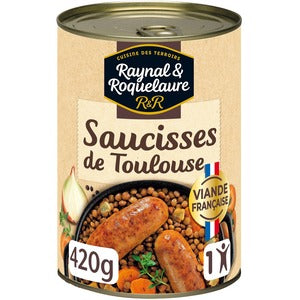 Raynal & Roquelaure Toulouse Sausages with Lentils (1/2) 420g