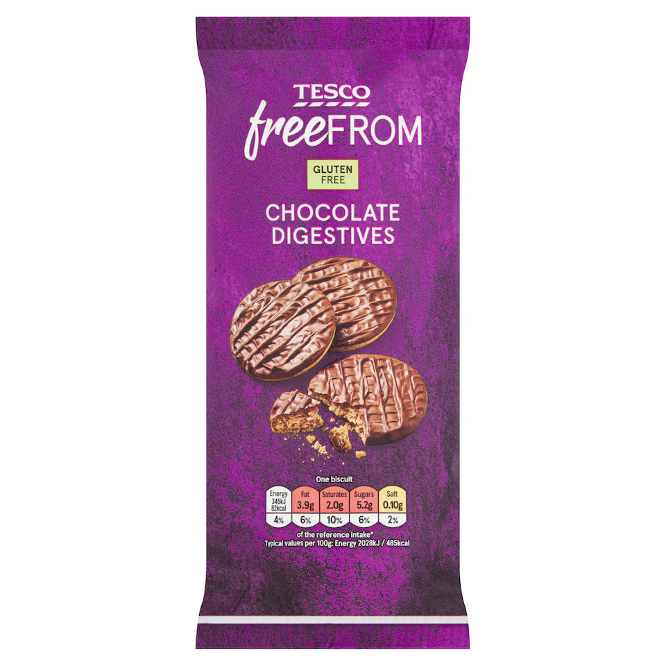 Tesco Free From Chocolate Digestives, 166g