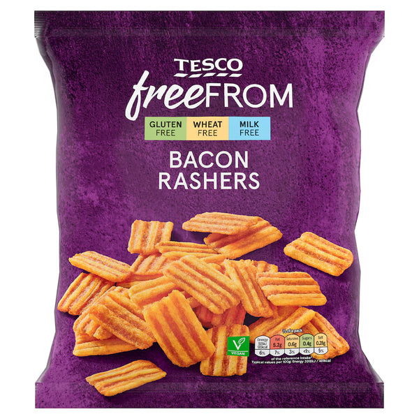 Tesco Free From Bacon Rashers Snacks, 150g