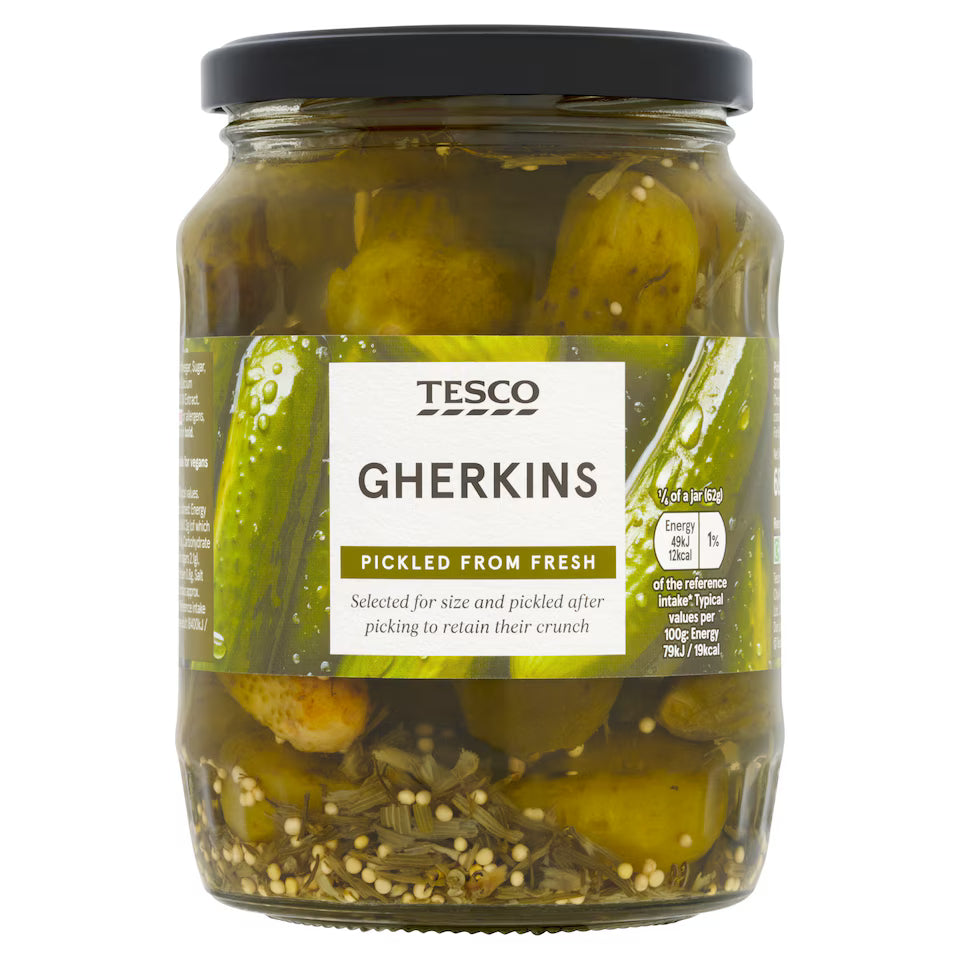 Tesco Whole Pickled Gherkins, 680g