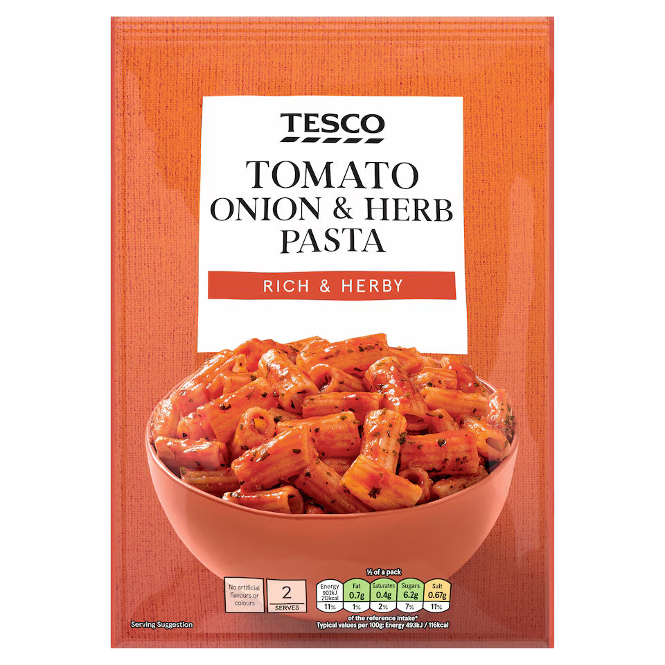 Tesco Tomato Onion & Herb Pasta, 120g