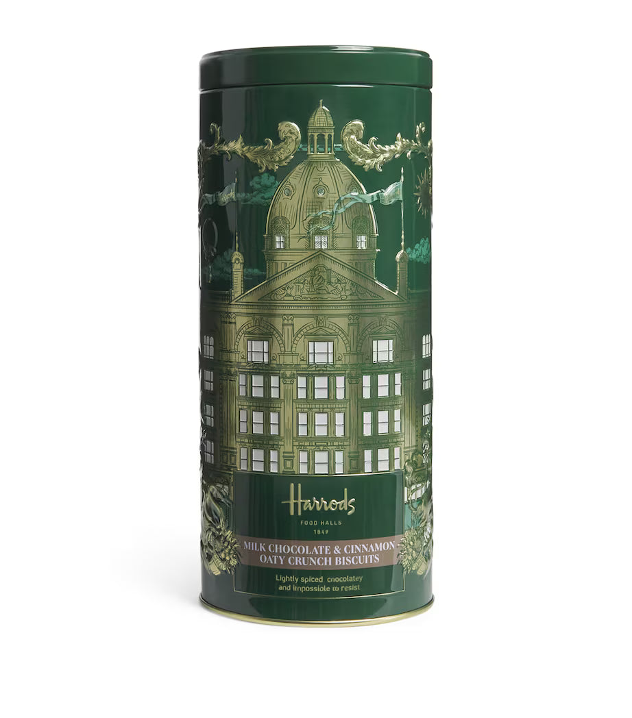 Harrods Milk Chocolate and Cinnamon Oaty Crunch Biscuit Tin (200g)