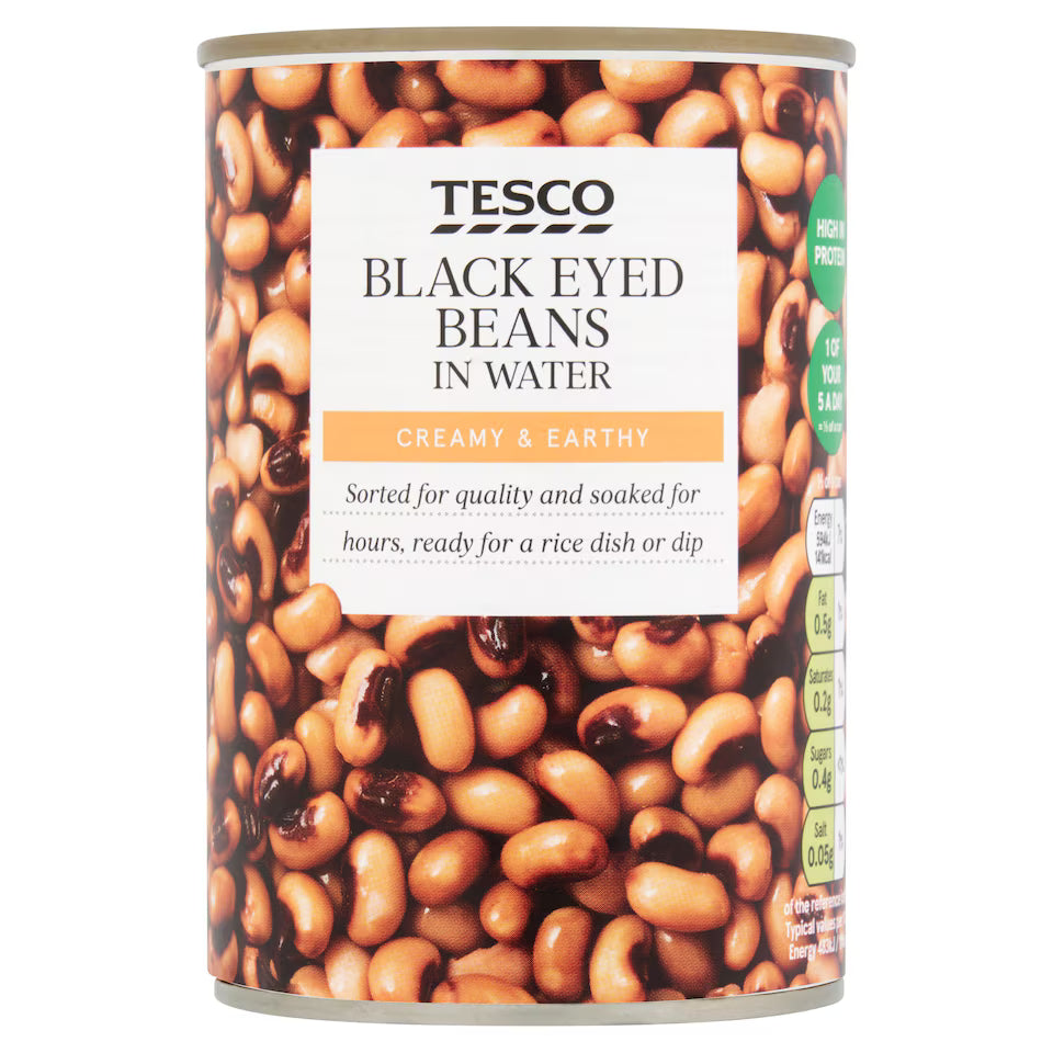 Tesco Black Eyed Beans In Water, 400g