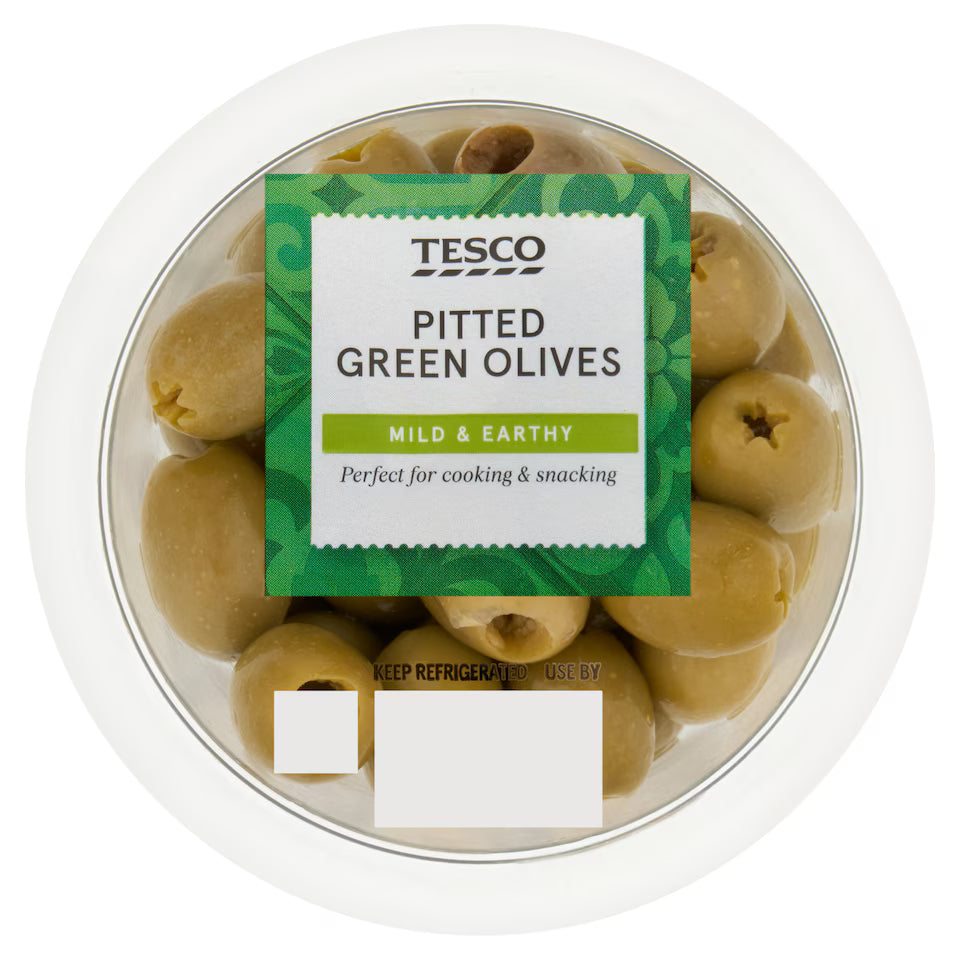 Tesco Pitted Green Olives, 120g