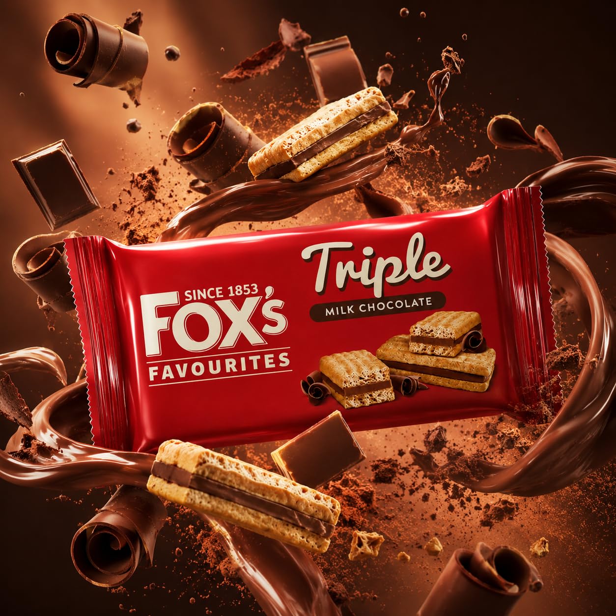 Fox's Favourites Triple Milk Chocolate Layered Biscuit Bar 7 x 19g (133g)