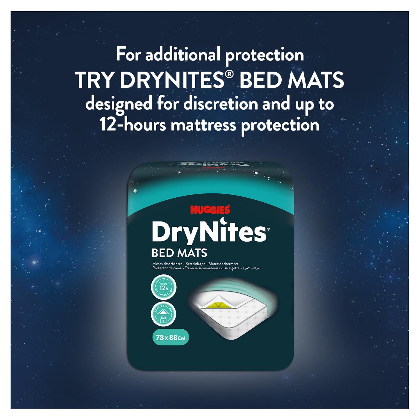 Huggies DryNites Pyjama Pants, Girls 4-7 Years (17-30KG), Up to 100% Leak Free Nights, Bedwetting Pants, 64 Count