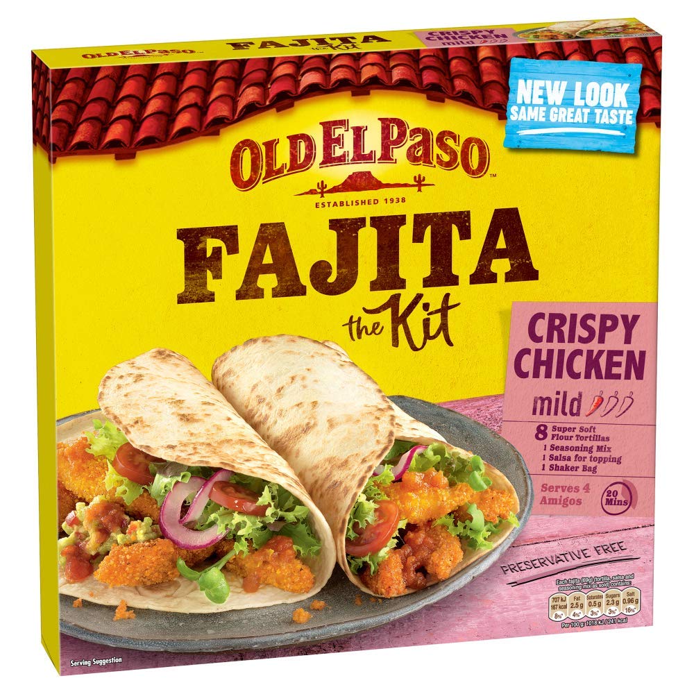 Old El Paso Mexican Oven Baked Crispy Chicken Fajita Kit, 555g
