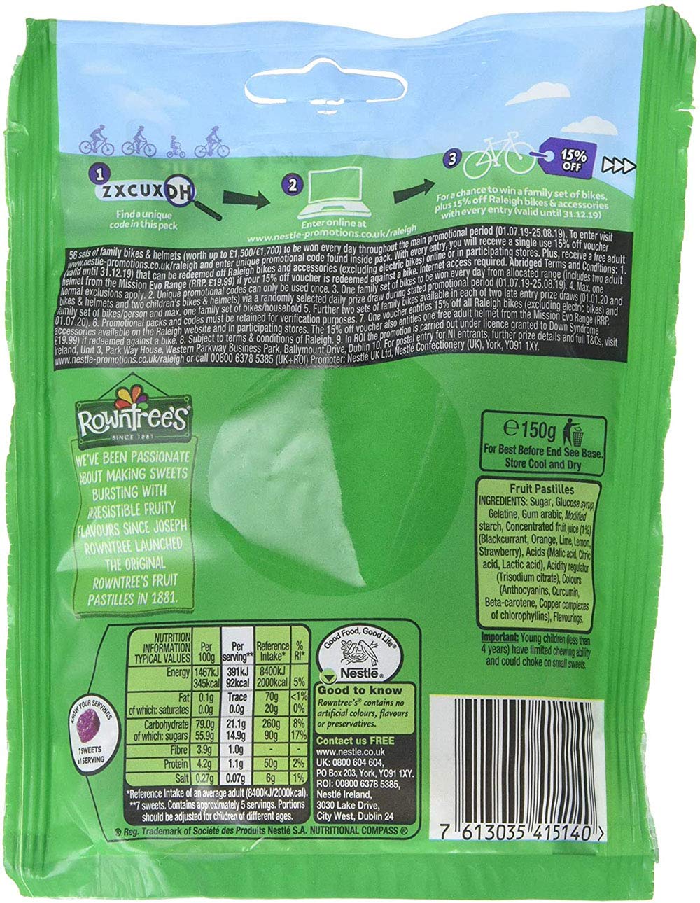 Rowntrees Fruit Pastilles Pouch Bag 143G