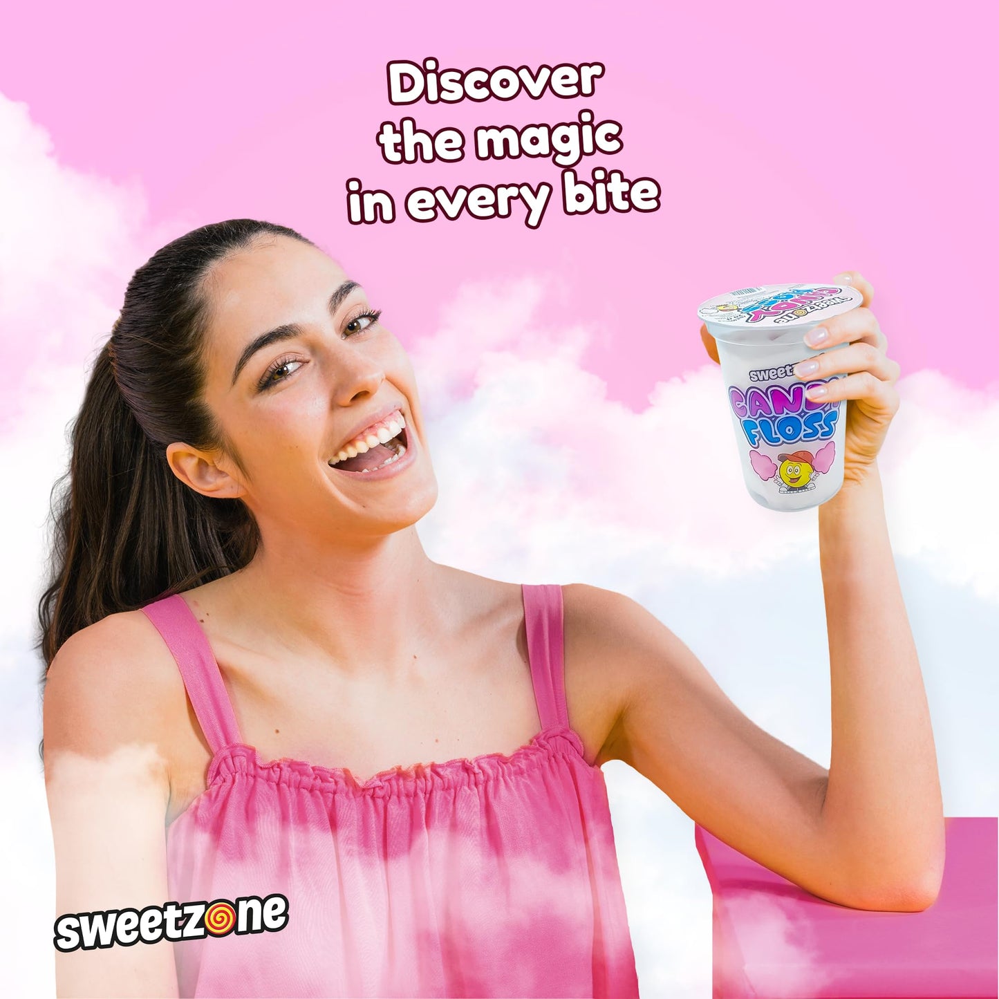 Sweetzone Candy Floss Halal Sweets Tub 20g x 12 Pack, Sweets Bulk, Retro Sweets, Cotton Sweets, Sweet Box, Bulk Sweets, Candy for Sweet Bags, Sweet Tub Delight, Bulk Candy
