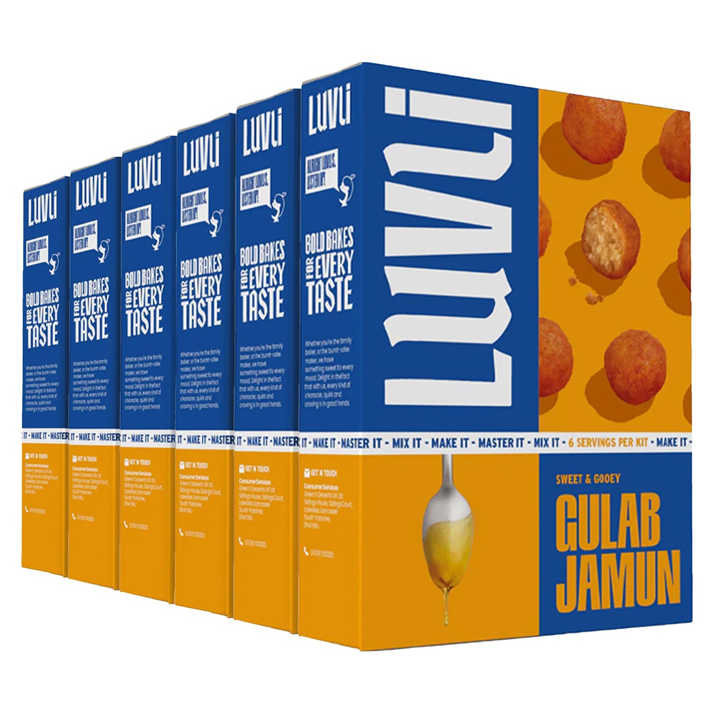 Luvli Gulab Jamun Dessert Mix - Easy to Make Authentic Indian Sweet | 6 x 270g Pack | Soft & Delicious