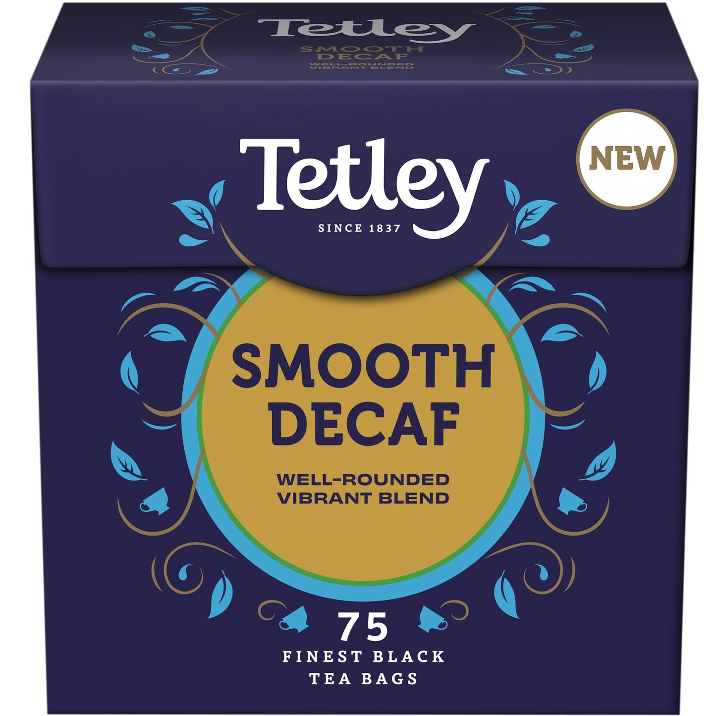 Tetley Smooth Decaf Tea, 75 Teabags - Rainforest Alliance Certified Decaf Tea Bags - Rich, Smooth Taste for a Full Flavoured British Brew at Breakfast or Anytime