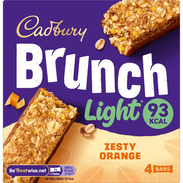 Cadbury Brunch Light Zesty Orange Cereal Bars 4 x 26 g