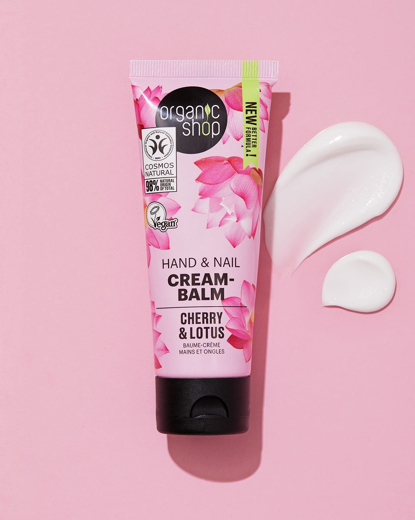 Organic Shop Hand & Nail Cream-Balm Cherry and Lotus, 75 ml