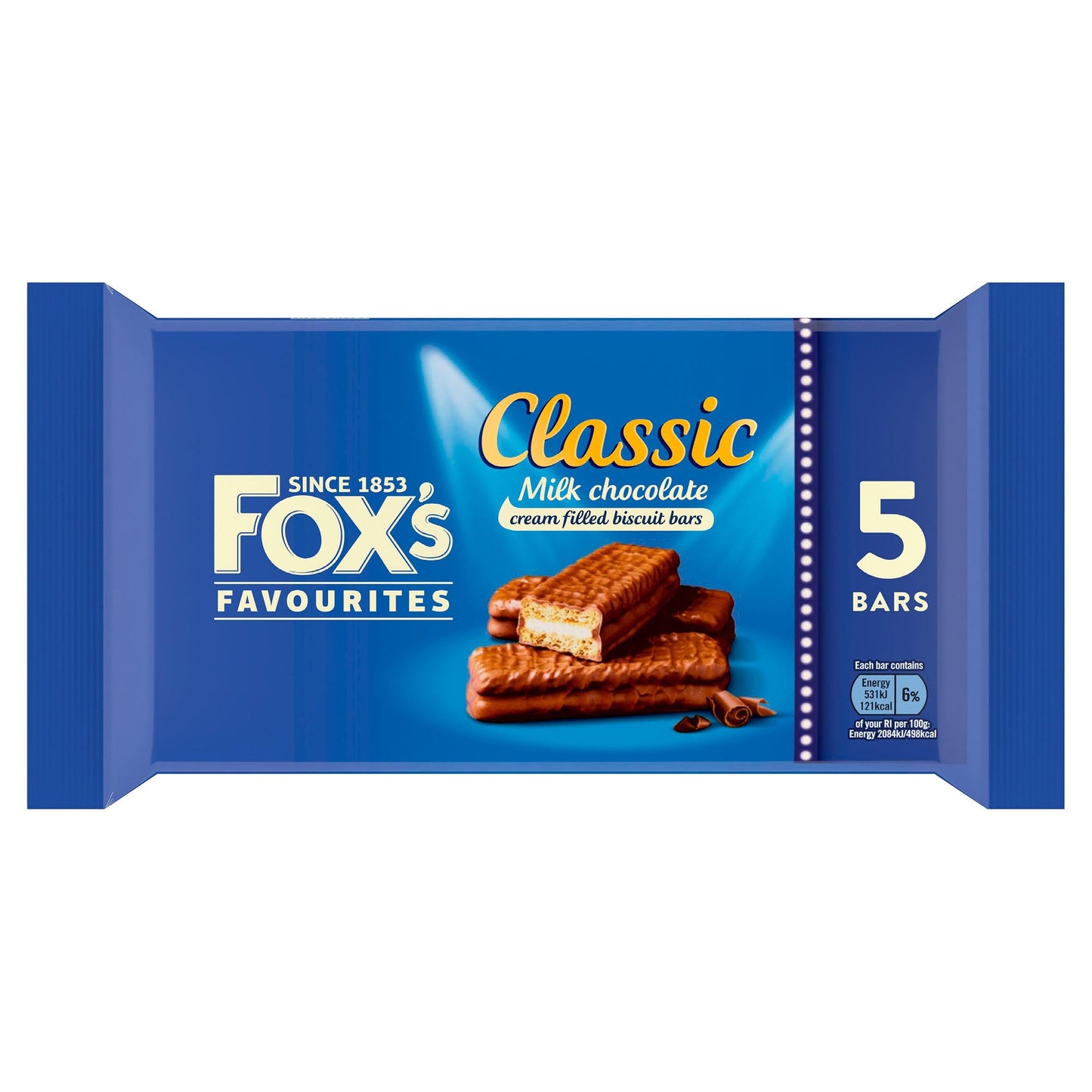 Fox's Favourites Classic Milk Chocolate Cream Filled Biscuit Bars 5 x 25g (125g)