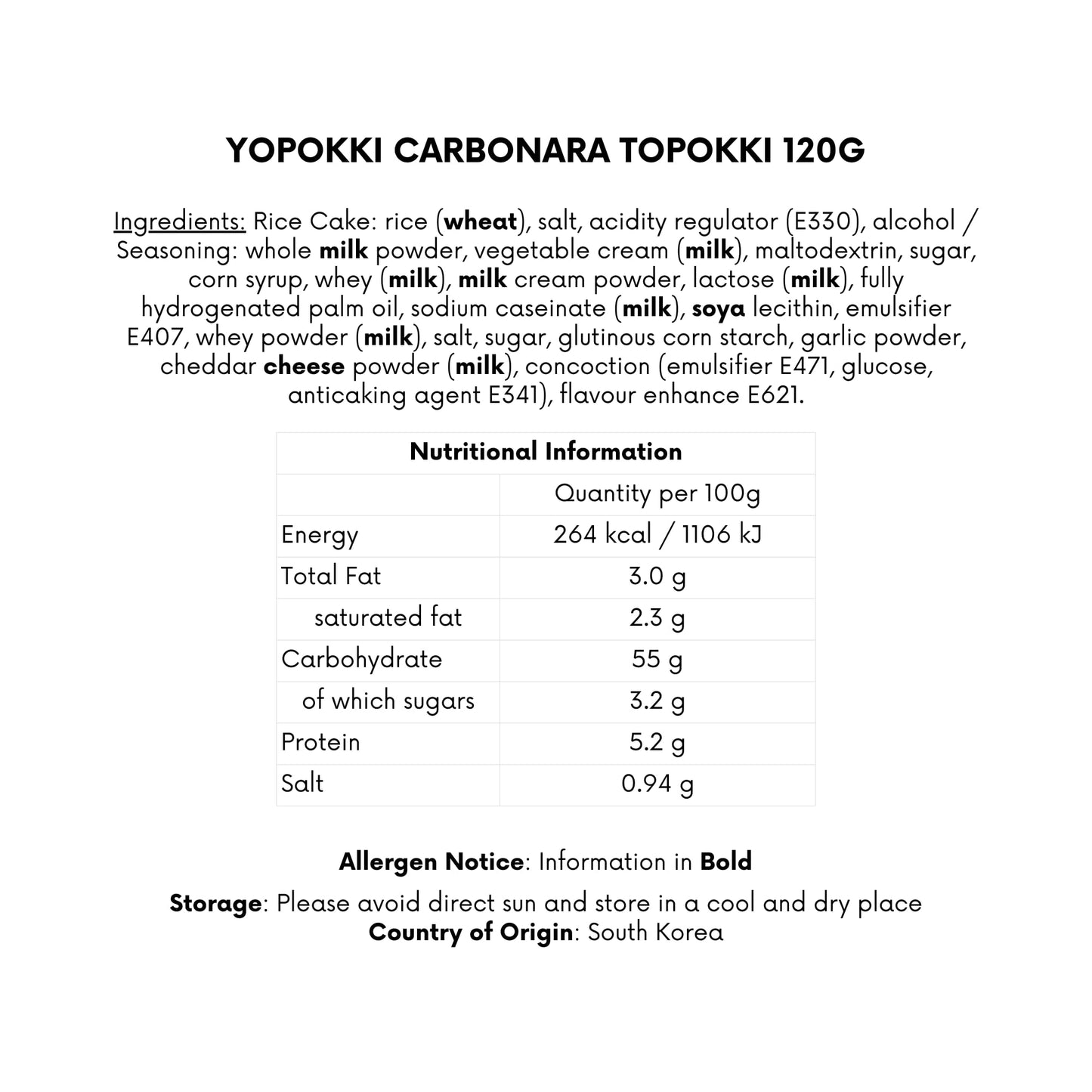 Yopokki Instant Chewy Korean Topokki Rice Cakes - Available in Cheese, Jjajang, Carbonara, Original & Sweet & Spicy flavours