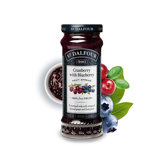 St. Dalfour, Cranberry, Deluxe Cranberry with Blueberry Fruit Spread, 10 oz (284 g)
