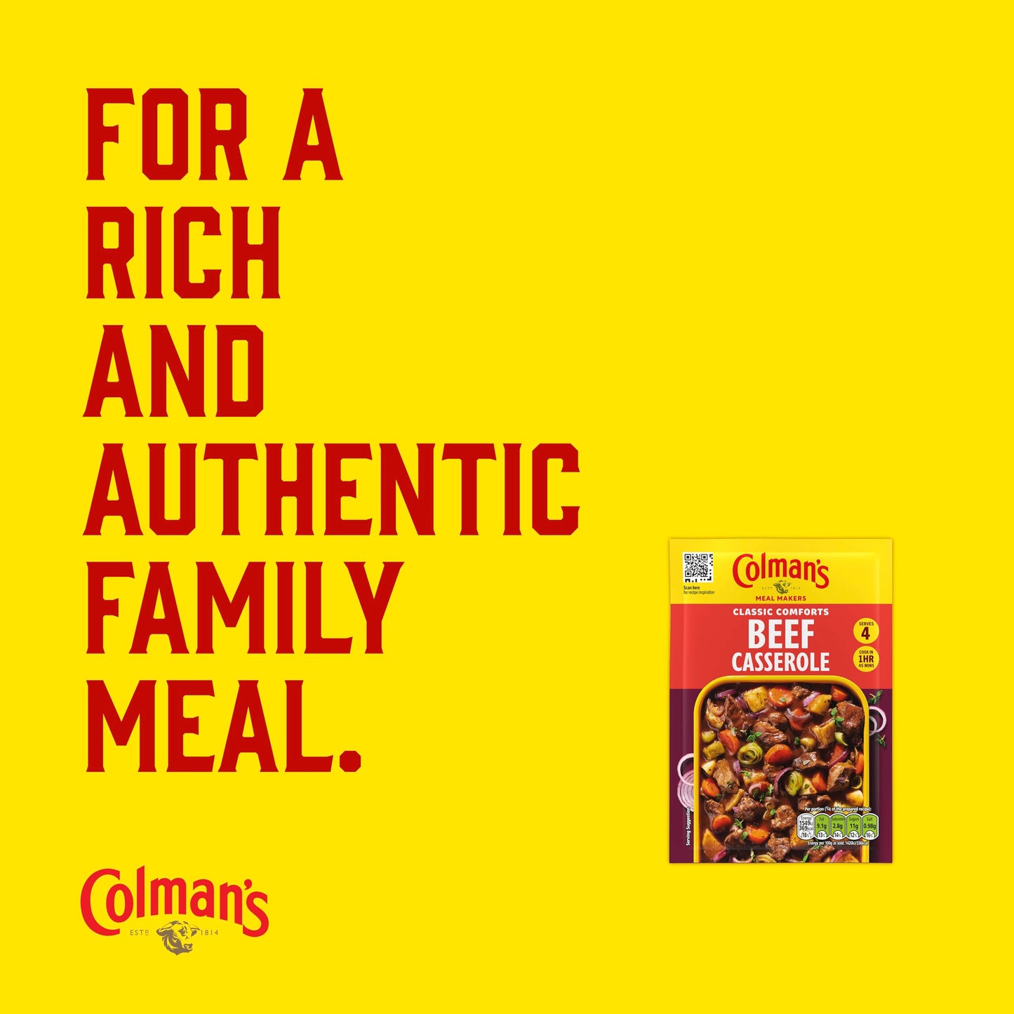 Colman's Classic Comforts Beef Casserole Meal Maker perfect with creamy mashed potato quick to prepare casserole mix 40 g