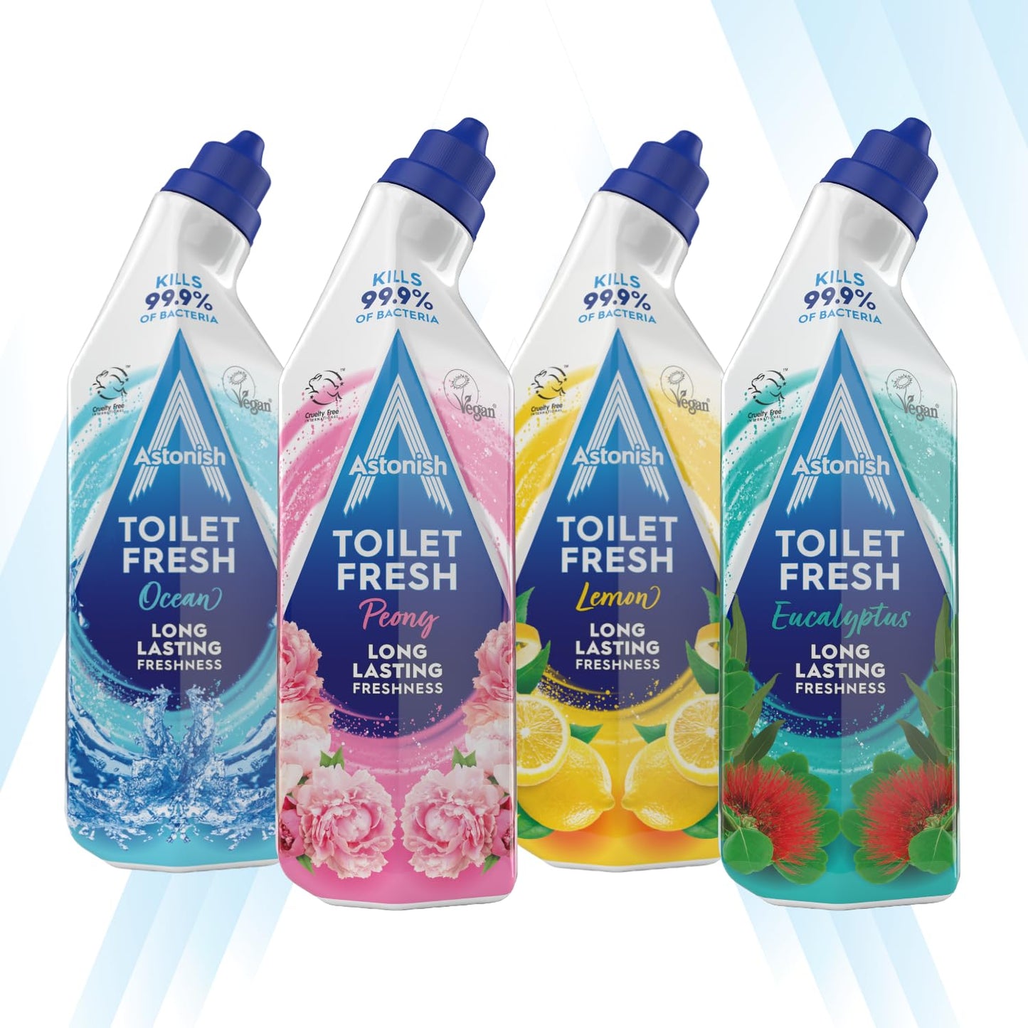 Astonish Toilet Fresh Gel, Kills 99.9% of Bacteria, Limescale Prevention, Lemon
