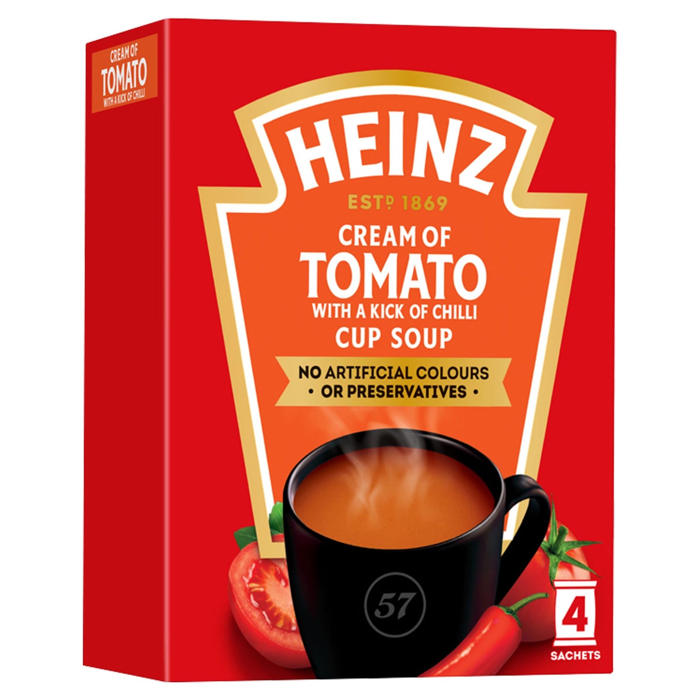 Heinz Tomato & Chilli Cup Soup, 90g (4 x 22.5g)