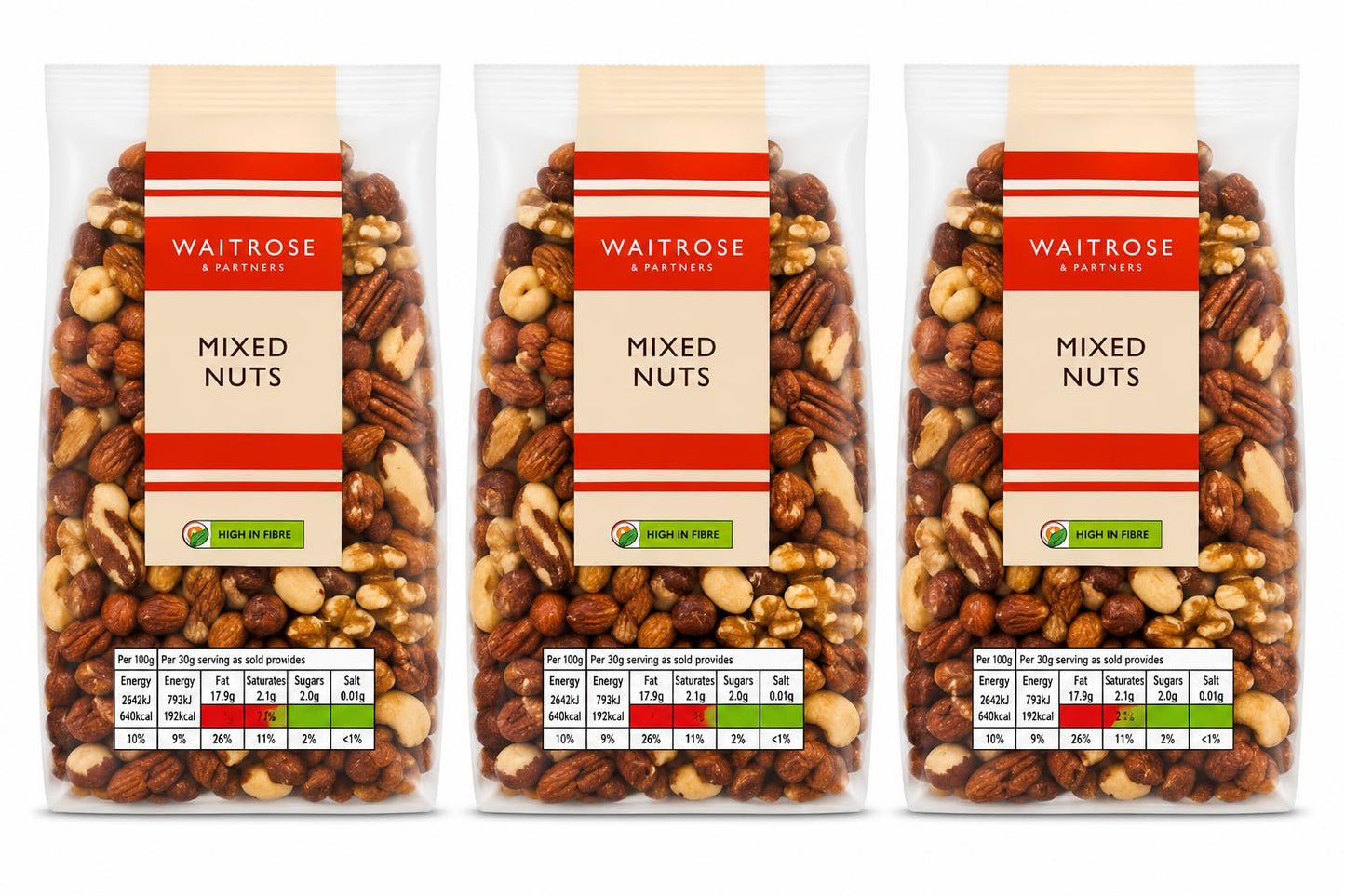 Waitrose Mixed Nuts 750g, Pack of 3