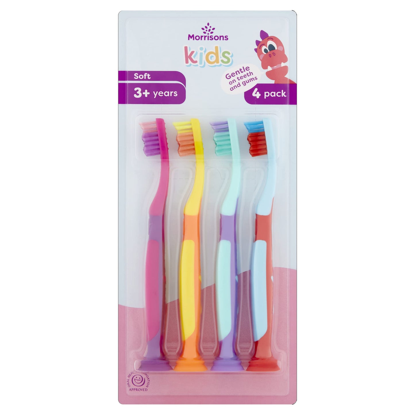 Morrisons Kids Toothbrush Soft 3+ Years 4 Pack White