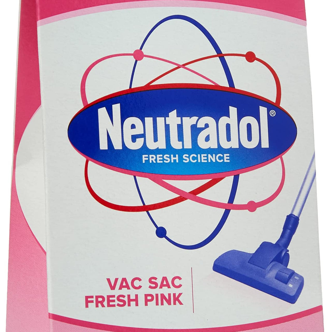 Neutradol Vac Sacs Vacuum Deodoriser, Place in Vacuum Cleaner Bags & Dust Bags, Fresh Pink, 1 x 3 Vac Sacs