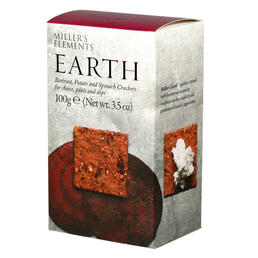Miller’s Earth Beet/Potato/Spinach Crackers, 100g