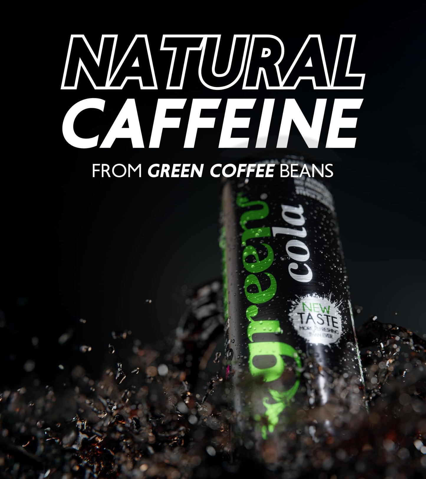 Green - Low Calorie Soft Drink - Sweetened with Stevia, Sugar-Free, Naturally Caffeinated from Green Coffee Beans, No Aspartame - Delicious and Healthy Alternative