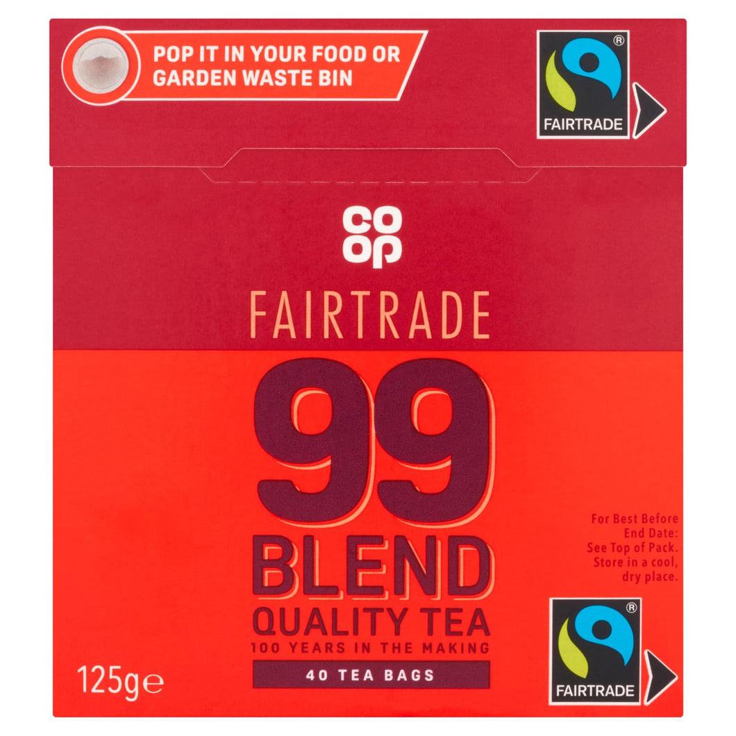 Co-op 99 Blend Fairtrade Tea 40 Bags 125g