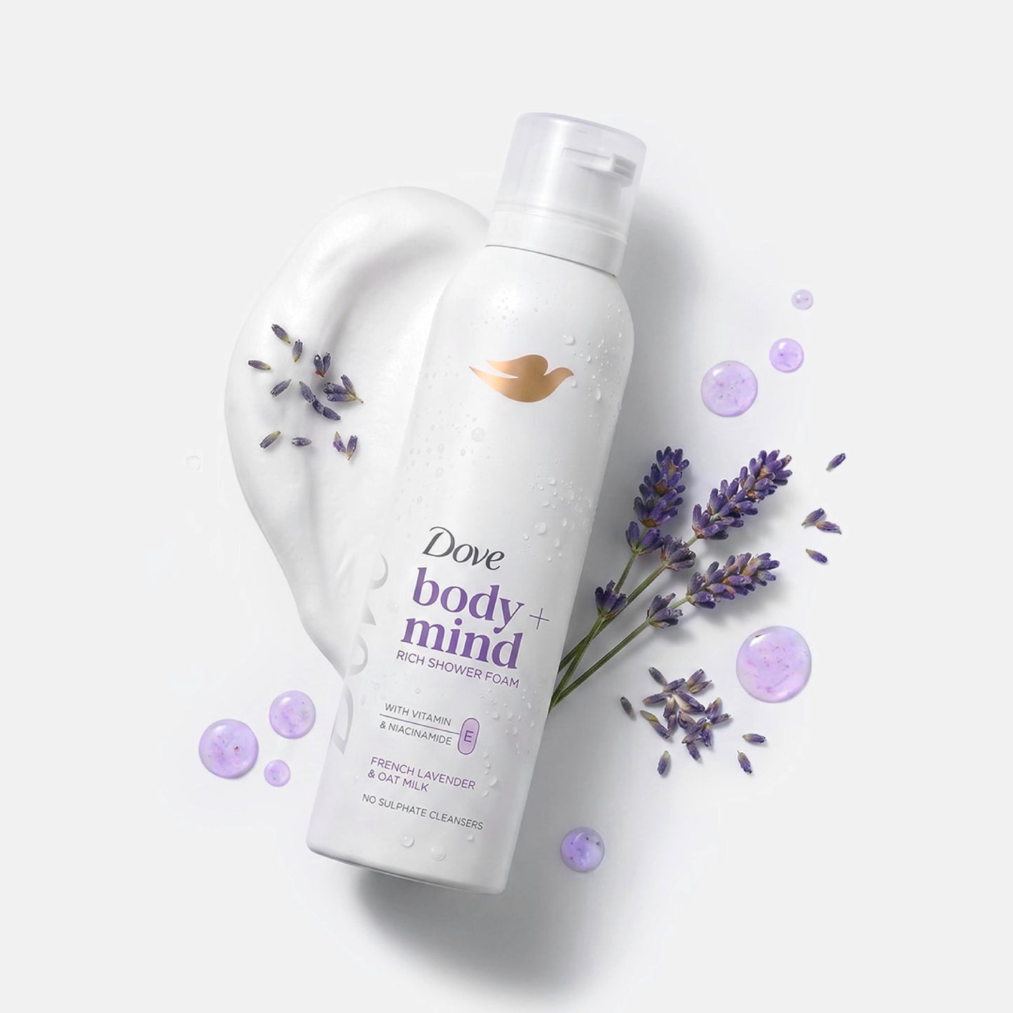 Dove Body + Mind French Lavender Rich Shower Foam 200 ml