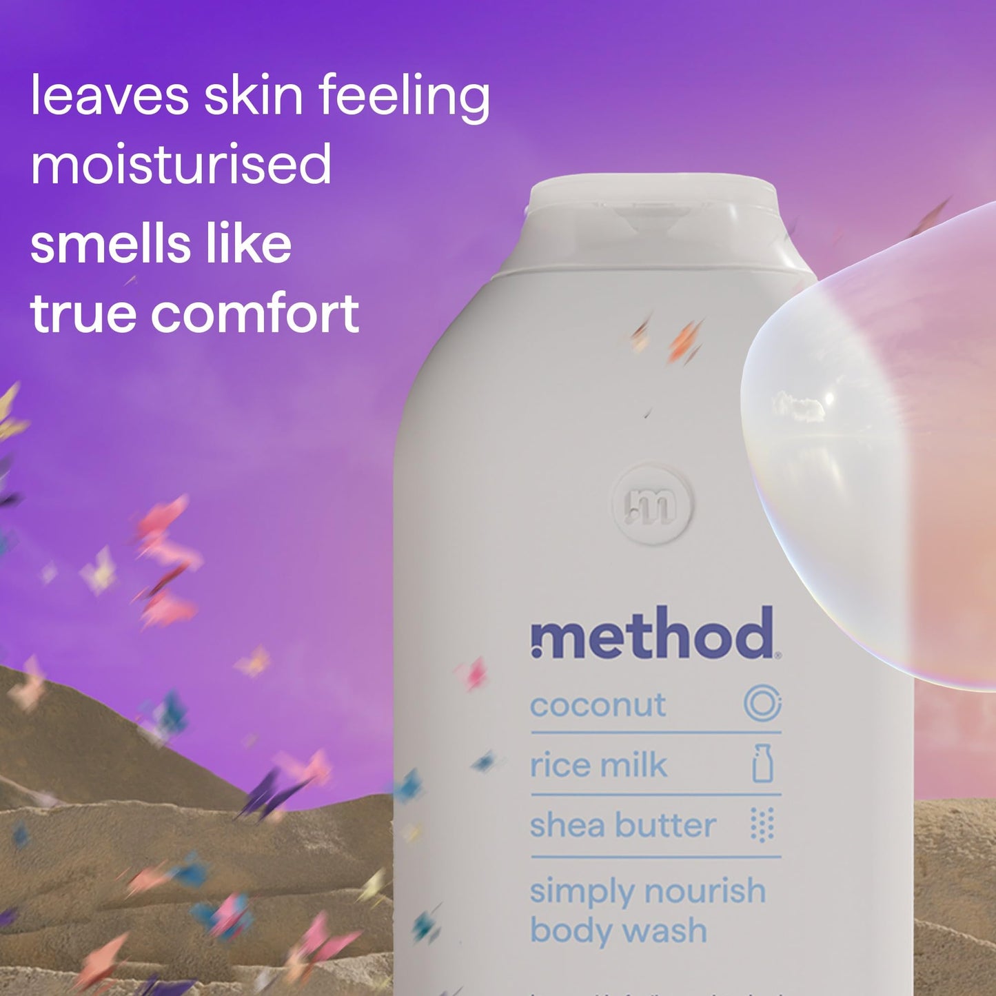 Method Body Wash, Simply Nourish, Shower Gel, Coconut, Rice Milk And Shea Butter Scent, Pack of 1, 532ml