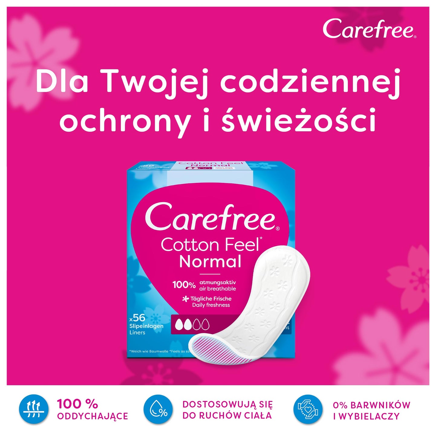 Carefree Cotton Fresh Scent Pantyliners, X5 Packs = 280 Pantyliners