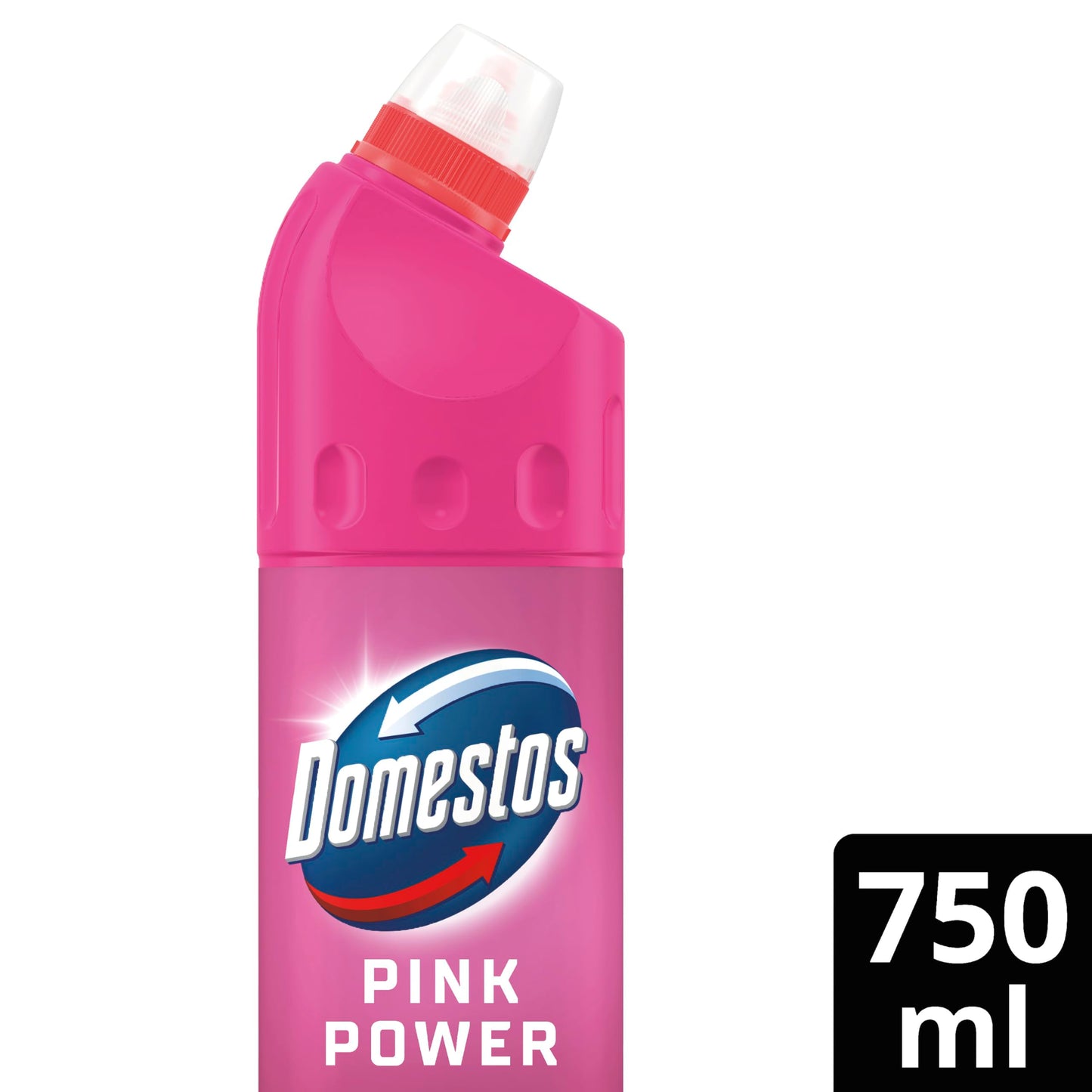 Domestos Pink Power Thick Bleach eliminates 99.9% of bacteria and viruses disinfectant to prevent the build-up of limescale for up to 3x longer 750 ml