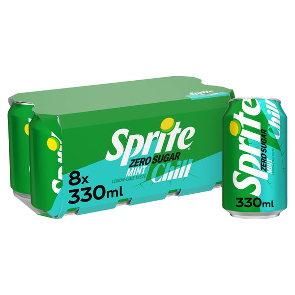 Sprite Zero Sugar Chill Mint Cans, 8x330ml