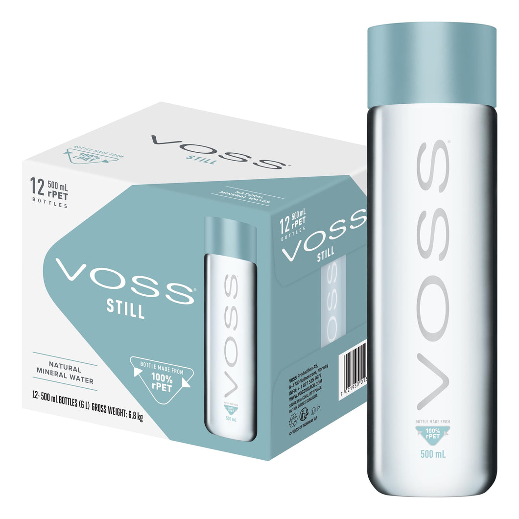 VOSS Still Water – Premium Naturally Pure Water - PET Plastic Water Bottles for On-the-Go Hydration