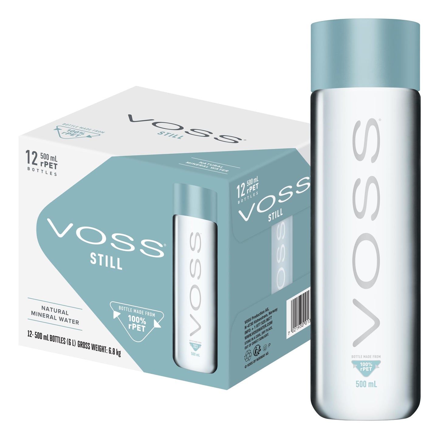 VOSS Still Water – Premium Naturally Pure Water - PET Plastic Water Bottles for On-the-Go Hydration