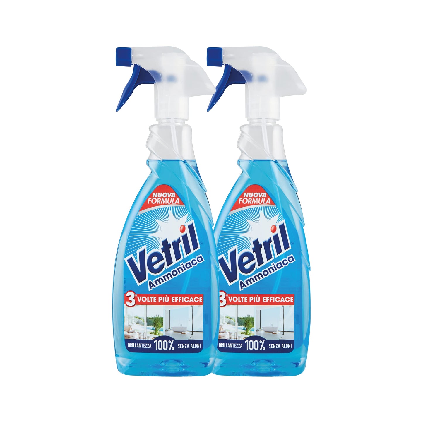 Vetril - Surface Spray Cleaner with Ammonia, Degreasing and Brightness - Halo Free - 650ml x 2 Pieces
