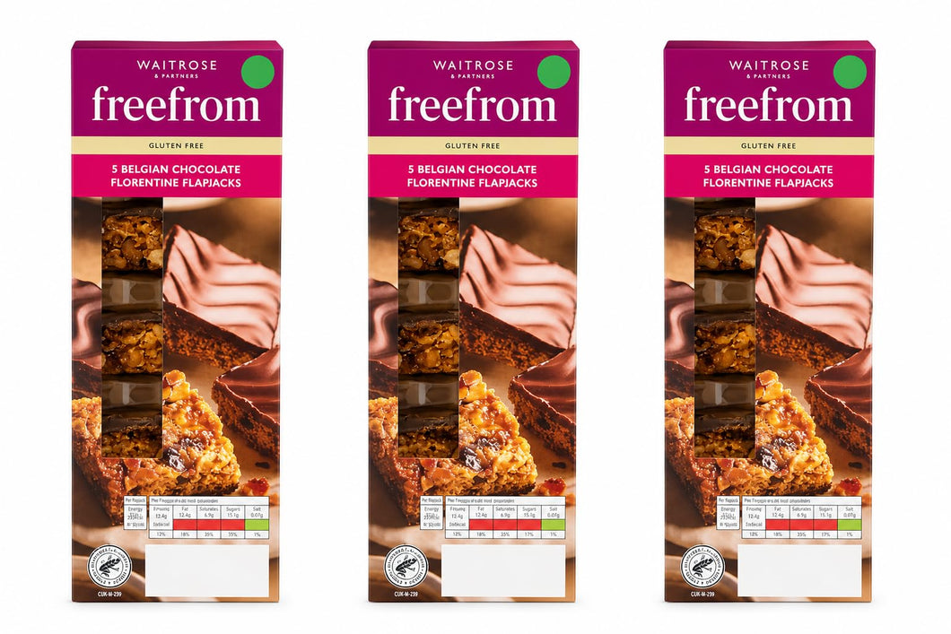 Waitrose Free From GF Florentine Flapjacks 125g, Pack of 3