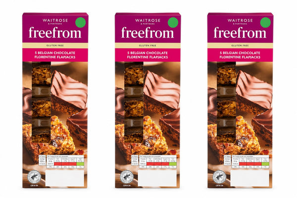 Waitrose Free From GF Florentine Flapjacks 125g, Pack of 3
