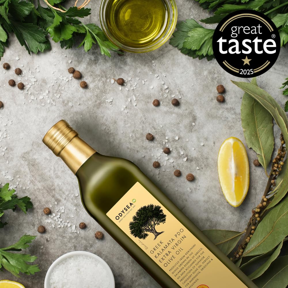 Odysea PDO Kalamata Extra Virgin Olive Oil, Glass Bottle (500ml)