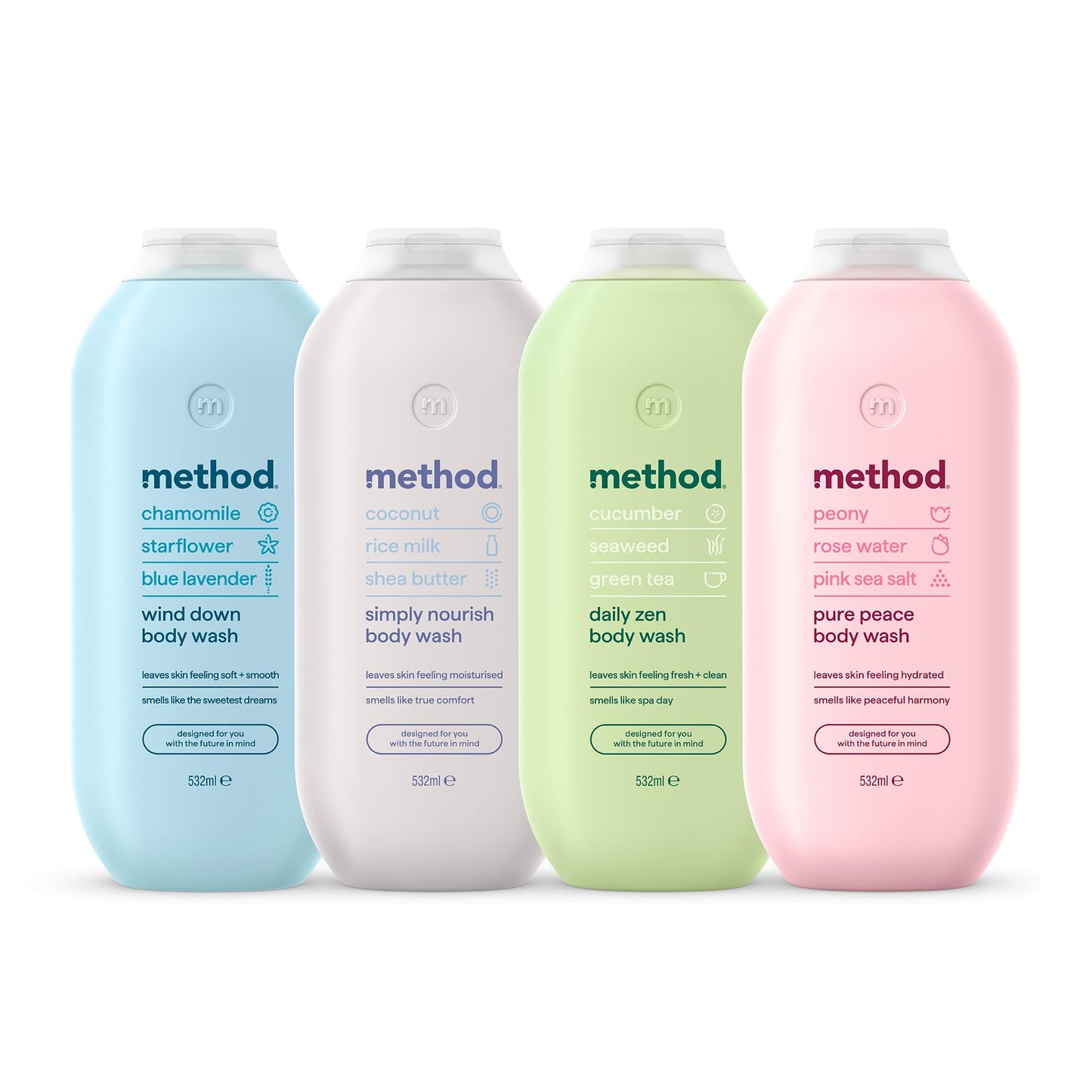 Method Body Wash, Simply Nourish, Shower Gel, Coconut, Rice Milk And Shea Butter Scent, Pack of 1, 532ml
