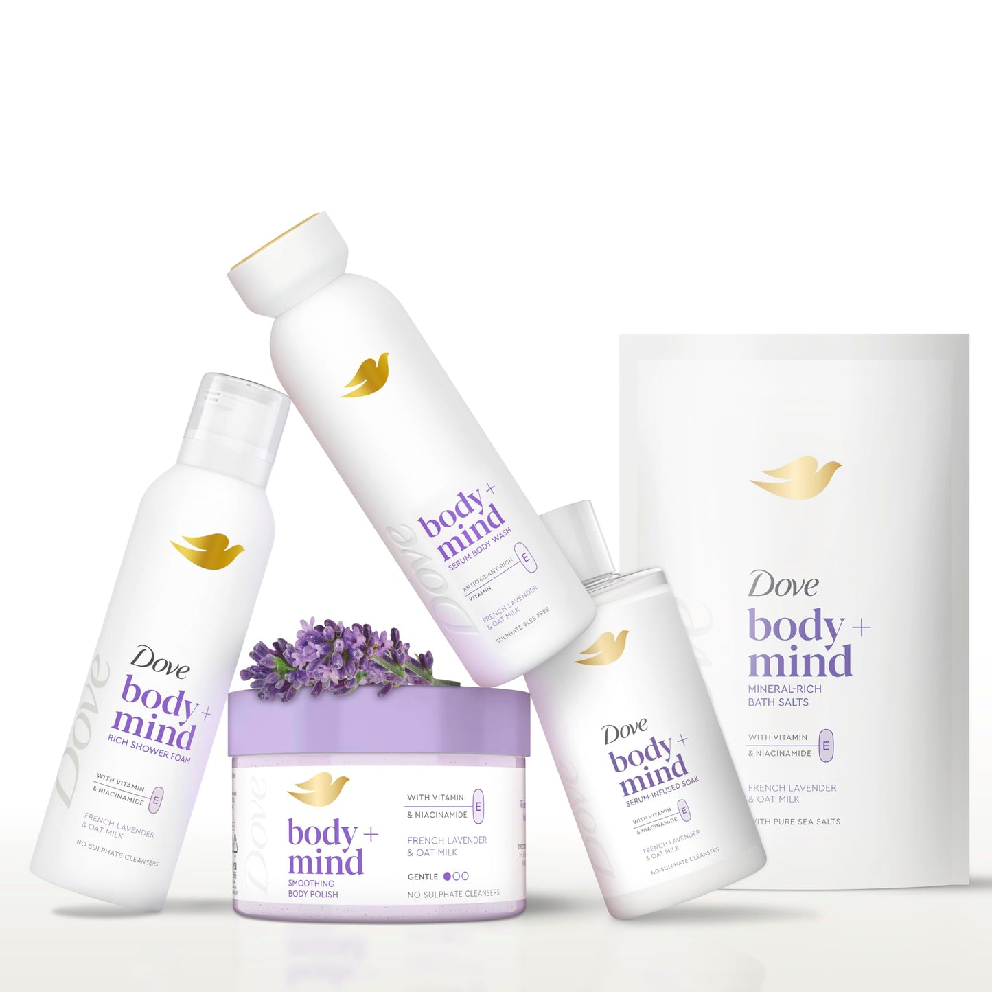 Dove Body + Mind French Lavender Rich Shower Foam 200 ml